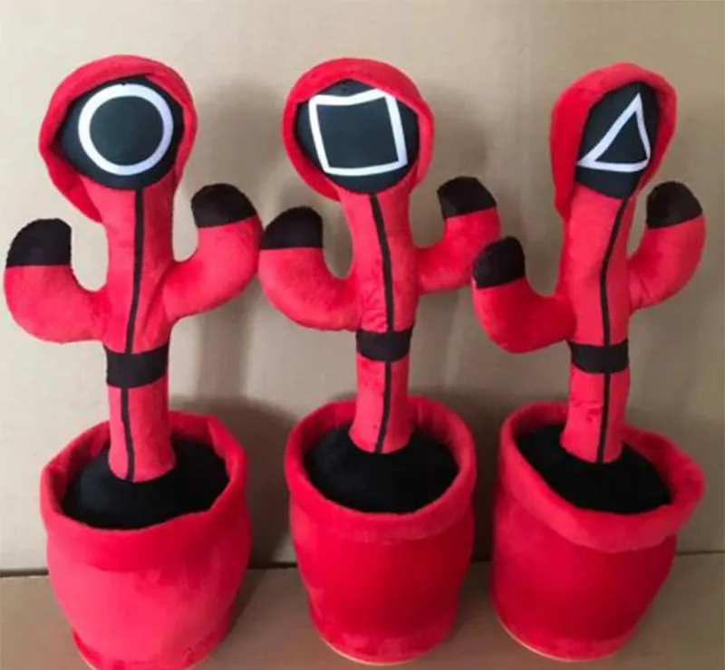 Squid Game Keychain Pop It Bubble Bag Pop It Push Bubble Keychain Fidget Toys Bubble Shoulder Bag for Kids Dancing Cactus