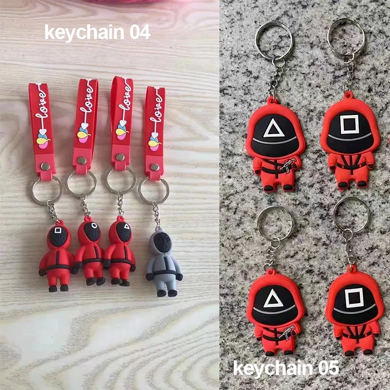 Squid Game Keychain Pop It Bubble Bag Pop It Push Bubble Keychain Fidget Toys Bubble Shoulder Bag for Kids Dancing Cactus