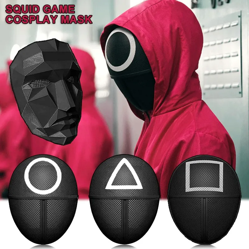 Squid Game Mask Cosplay Pretends to Play Halloween Party