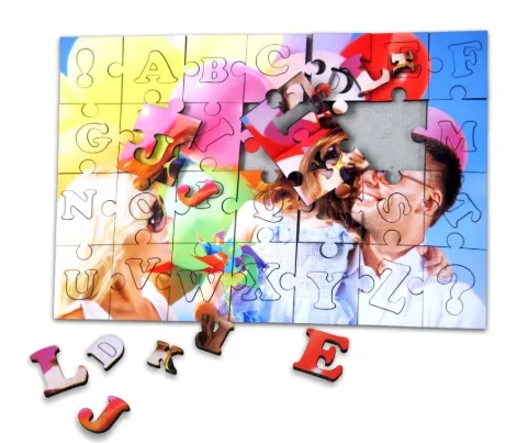 Sublimation Blank MDF Jigsaw Puzzle for Heat Transfer Personalized Learning Puzzle -ABC