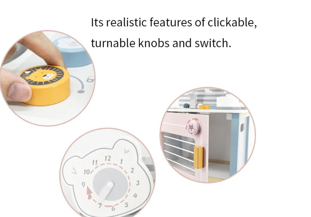 Toy  Kitchen  Toys  Sets  Wooden  Kids Educational  Toy  Girls Cooking Pretend Paly for Kids Toy