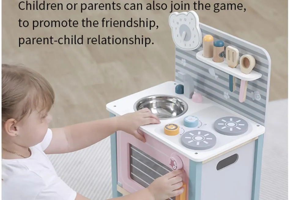 Toy  Kitchen  Toys  Sets  Wooden  Kids Educational  Toy  Girls Cooking Pretend Paly for Kids Toy