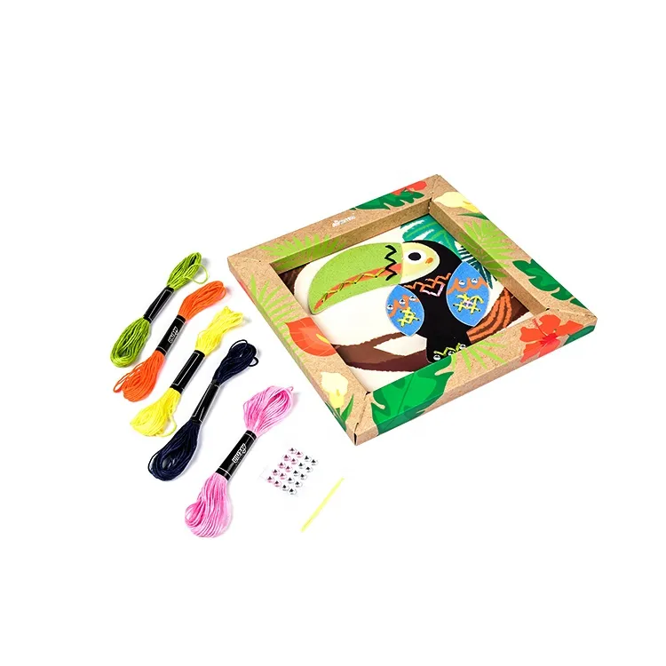 Wholesale DIY School Stationery Toy Cross Stitch Kit Toucan Cross Stitch Set
