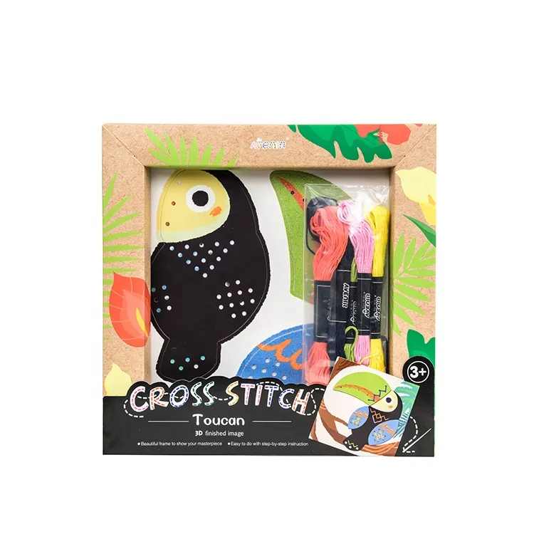 Wholesale DIY School Stationery Toy Cross Stitch Kit Toucan Cross Stitch Set