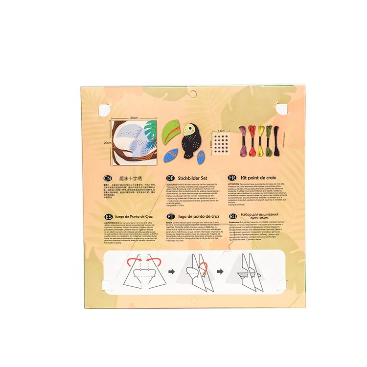 Wholesale School Stationery DIY Toy Cross Stitch Set Toucan Cross Stitch Kit