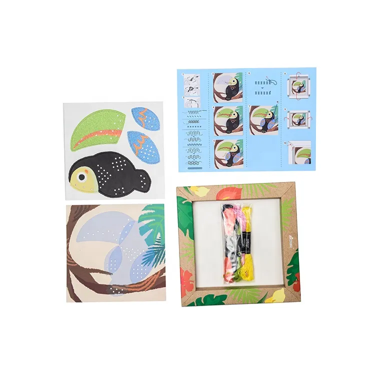 Wholesale School Stationery DIY Toy Cross Stitch Set Toucan Cross Stitch Kit
