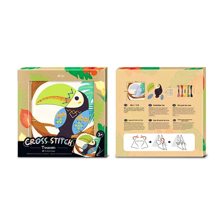 Wholesale School Stationery DIY Toy Cross Stitch Set Toucan Cross Stitch Kit