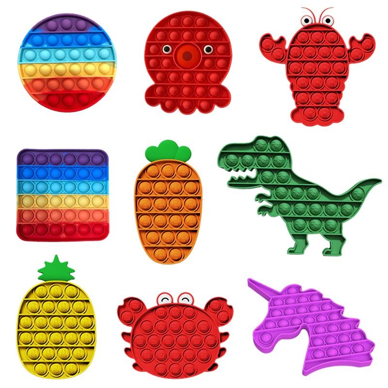 Wholesale Silicone Popit Stress Relief Desktop Kids Toy Baby Practice Board Baby Educational Early Figit Push Pop Bubble Simple Dimple Fidget Sensory Mouse Lost