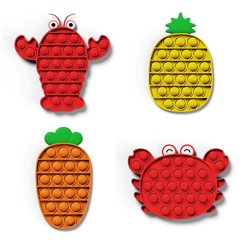 Wholesale Silicone Popit Stress Relief Desktop Kids Toy Baby Practice Board Baby Educational Early Figit Push Pop Bubble Simple Dimple Fidget Sensory Mouse Lost