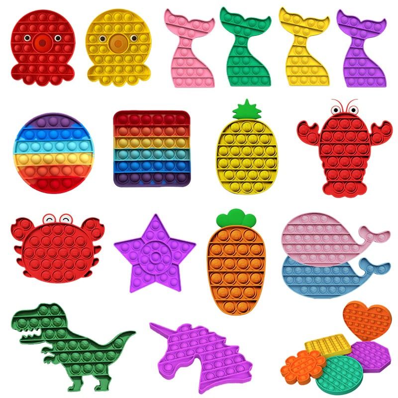 Wholesale Silicone Popit Stress Relief Desktop Kids Toy Baby Practice Board Baby Educational Early Figit Push Pop Bubble Simple Dimple Fidget Sensory Mouse Lost