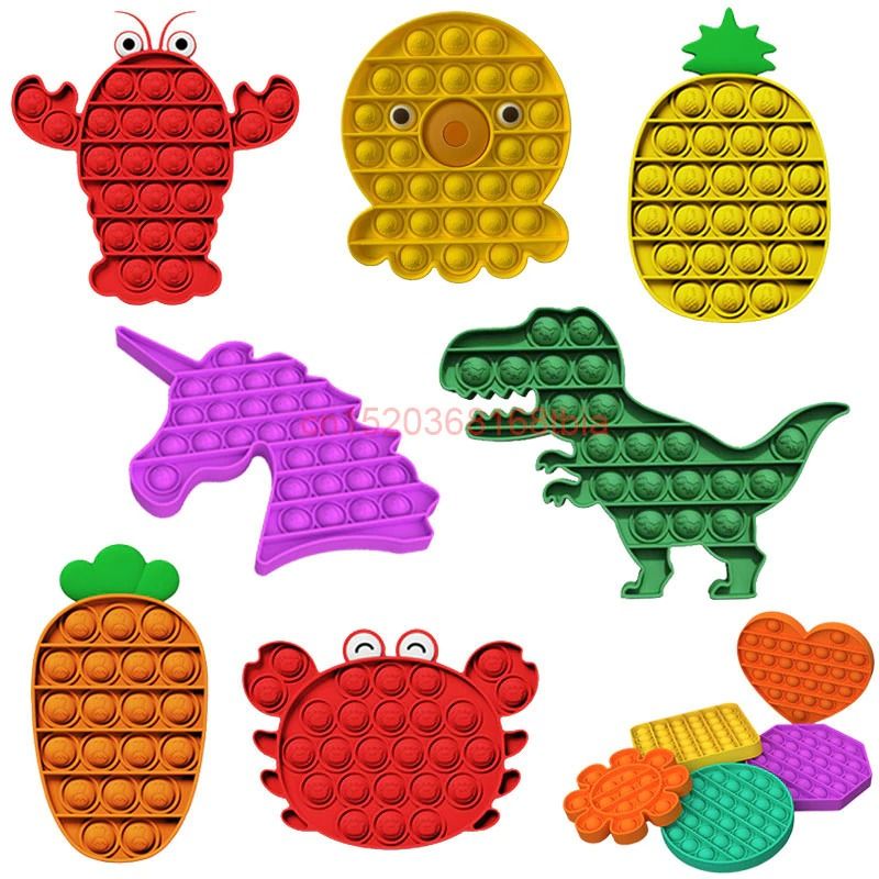 Wholesale Silicone Popit Stress Relief Desktop Kids Toy Baby Practice Board Baby Educational Early Figit Push Pop Bubble Simple Dimple Fidget Sensory Mouse Lost