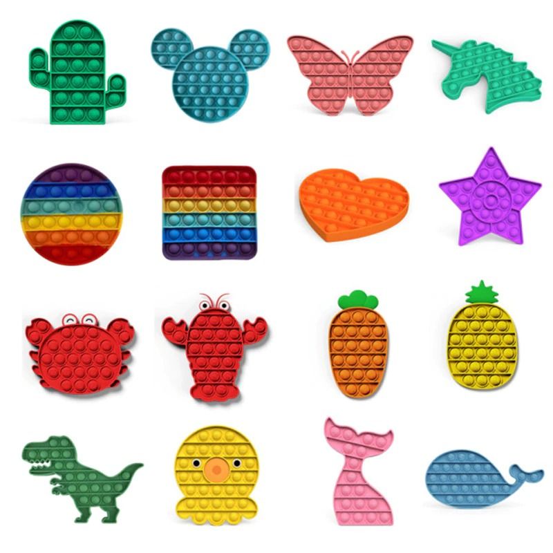 Wholesale Silicone Popit Stress Relief Desktop Kids Toy Baby Practice Board Baby Educational Early Figit Push Pop Bubble Simple Dimple Fidget Sensory Mouse Lost