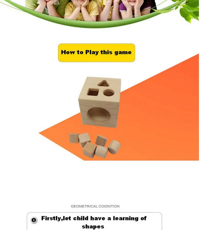 Wooden Activity Box with Geometric Shape Stacking Blocks Set Toy for Kids Educational Shape Sorter for Preschool Baby Boys Girls Toddlers Child Safe Beech Wood