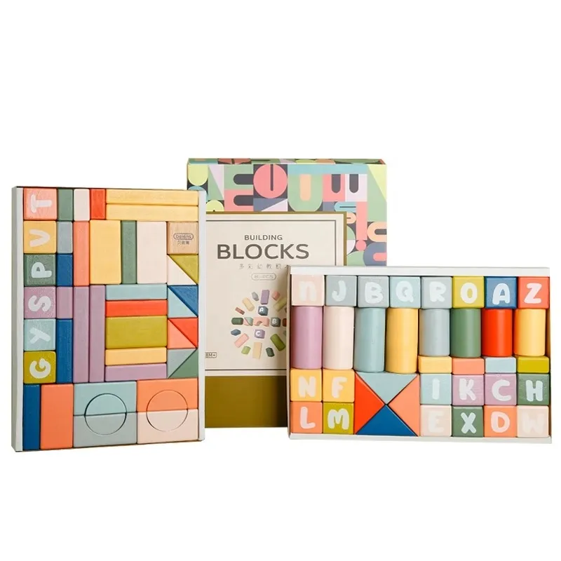 Wooden Blocks Children′s Toys 3-6 Years Old Baby Multifunctional Puzzle Spell Building Blocks Toys Boys and Girls
