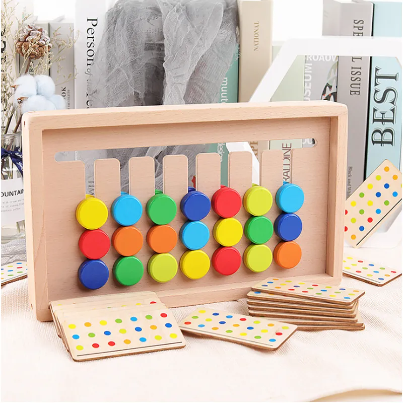 Wooden Color Sorting Puzzle Set Toy for Kids 2 Years up Educational Learning Brainteaser for Children Baby Boys Girls