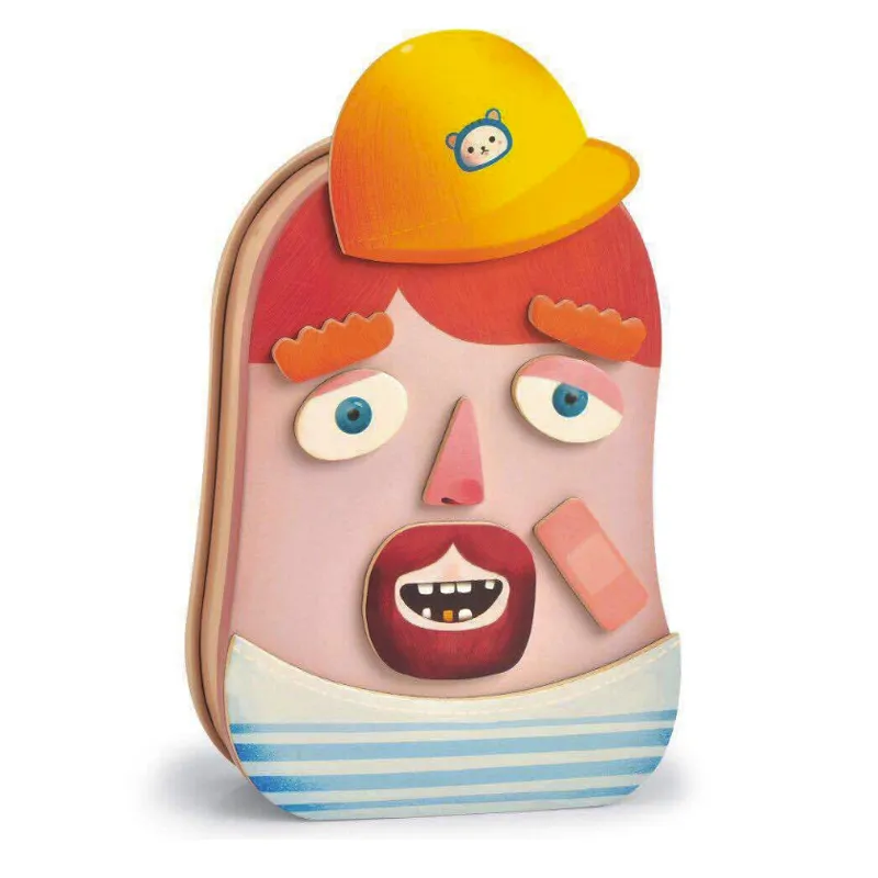 Wooden Facial Expression Puzzle Toy for Kids Educational Learning Toy Baby Toy 38 PCS Safe Children Toy with Smooth Edges