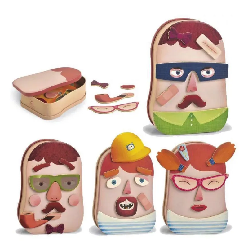 Wooden Facial Expression Puzzle Toy for Kids Educational Learning Toy Baby Toy 38 PCS Safe Children Toy with Smooth Edges