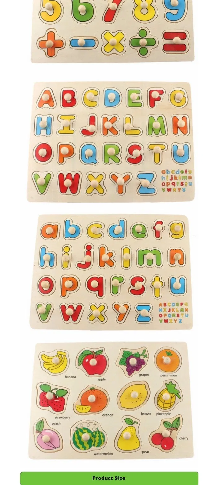 Wooden Numbers Letters Shapes Animals Learning Toy for Kids 1 Year up Educational Montessori Wooden Puzzle Toy for Baby Boys Girls with Storage Board