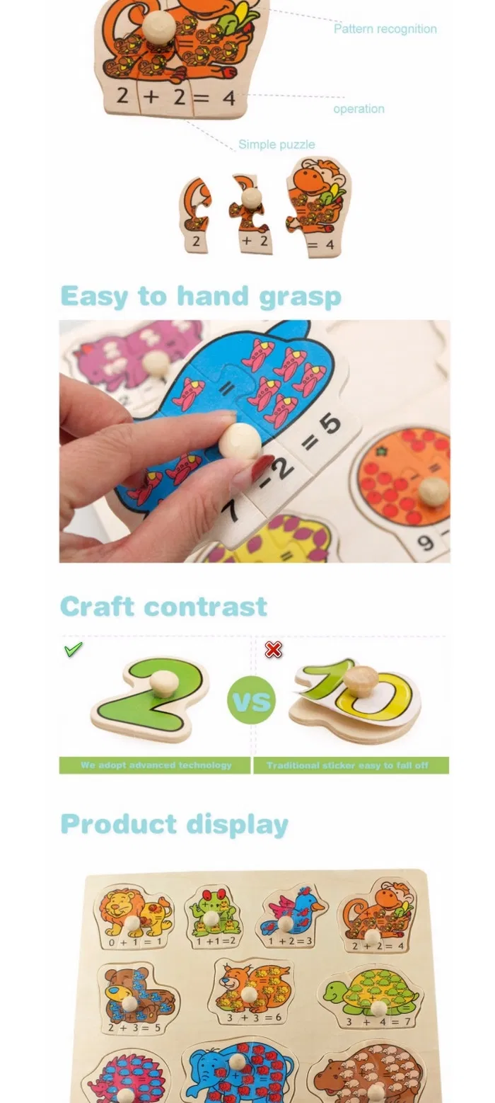 Wooden Numbers Letters Shapes Animals Learning Toy for Kids 1 Year up Educational Montessori Wooden Puzzle Toy for Baby Boys Girls with Storage Board