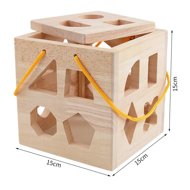 Wooden Shape Sorter Toy Educational Shape Color Geometry Learning Sorting Toys for Kids and Toddlers