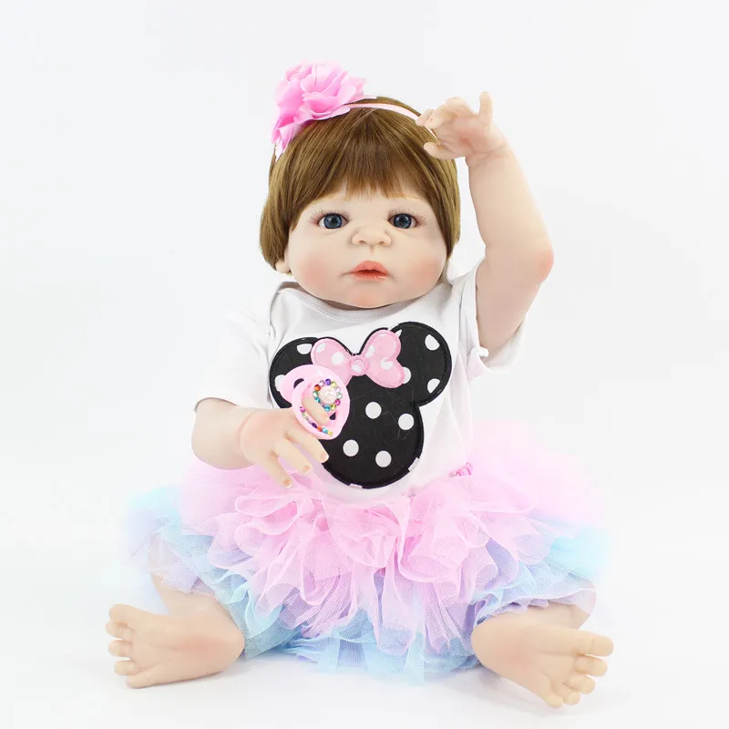 Yosi Doll Reborn Baby Dolls 22 Inch Realistic Newborn Baby Dolls Lifelike Baby Girl Soft Silicon Body Handmade Real Life Reborn Dolls Gift Set Girls